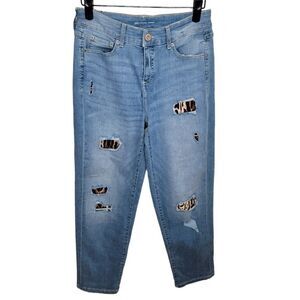 Inc Nwot Ripped Leopard print Boyfriend Denim Jeans 6/28